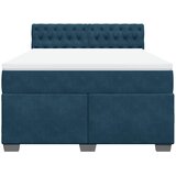  box spring s madracem plavi 160 x 200 cm baršunasti | shoptok.hr