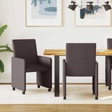 vidaXL Blagovačke stolice s kotačima 2 pcs Tamno smeđa 57 x 66 x 94 cm | shoptok.hr