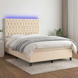  box spring s madracem LED krem 140x190 cm od tkanine | shoptok.hr