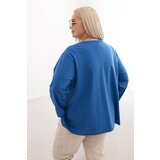 Kesi Włoski Women's Plus Size blouse with cotton, featuring a pocket and rolled sleeves kiwi | Eponuda.ba