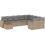  10-dijelni set vrtnih sofa s jastucima bež od poliratana | shoptok.hr