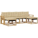 vidaXL Zunanja garnitura za sedenje z blazino 6 pcs Bela in bež, (5000281936) | Shoptok.si