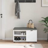  Klupa za hodnik s jastukom s policom Bijeli 80 x 38 x 46 cm | Eponuda.ba