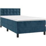  box spring s madracem LED tamnoplavi 80 x 200 cm baršun | shoptok.hr
