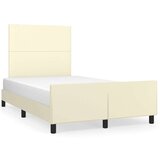  Posteljni okvir z vzglavjem krem 120x200 cm umetno usnje, (20904003) | Shoptok.si