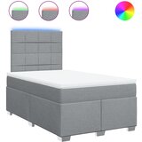 vidaXL Boxspring postelja z vzmetnico svetlo siva 120x190 cm blago, (21321533) | Shoptok.si