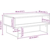  Kava Stol Betonski sivi 80 x 46 x 35 cm Konstruirano drvo | shoptok.hr