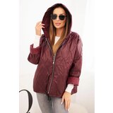 Kesi Włoski Women's quilted jacket with a hood plum Cene
