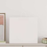 Papirnate vrećice 250 kom s ručkama bijele 54x15x49 cm | shoptok.hr