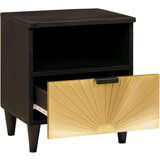 vidaXL Nočna omarica Črna in zlata 40 x 33 x 46 cm trden mangov les | Shoptok.si