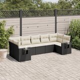  7-dijelni set vrtnih sofa od poliratana s jastucima crni | shoptok.hr