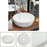 The Living Store Umivalnik Okrogel Keramičen Bele Barve 42x12 cm - Umivalnik, (21744775) Cene