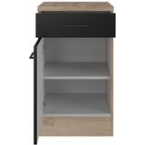 Flex-Well Kuhinjska Spodnja Omarica Capri, Črna, Hrast | Shoptok.si