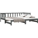  Izvlečna dnevna postelja siva 2x(90x190) cm trdna borovina, (21073734) | Shoptok.si