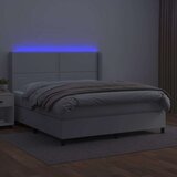  Krevet box spring s madracem LED bijeli 160x200 cm umjetna koža | shoptok.hr