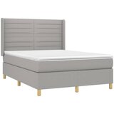  Krevet box spring s madracem LED svjetlosivi 140x200 cm tkanina | shoptok.hr