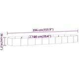  Visoka greda iz prašno premazanega jekla 396x100x36 cm siva, (20707362) | Shoptok.si