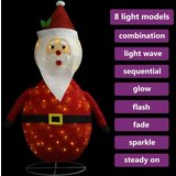 vidaXL Ukrasna božićna figura Djeda Mraza LED luksuzna tkanina 90 cm | shoptok.hr