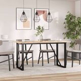 vidaXL Blagovaonski stol O-oblika 140x80x75 cm od borovine i željeza | shoptok.hr