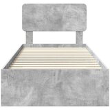 Okvir za krevet s uzglavljem Betonski sivi 90 x 190 cm | shoptok.hr