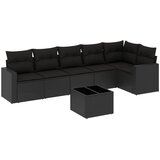  7-dijelni set vrtnih sofa od poliratana s jastucima crni | shoptok.hr