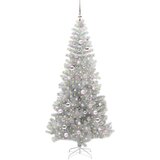 vidaXL Božično drevo med 300 LED z stojalom srebrna 210 cm PET | Shoptok.si