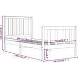  Posteljni okvir bel iz trdne borovine 75x190 cm 2FT6, (20906008) | Shoptok.si