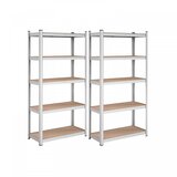 Songmics Regal 5 delni, (180 x 90 x 40 cm), srebrn, 2 komada | Shoptok.si