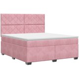  Boxspring krevet s madracem Ružičasta 160 x 200 cm Baršun | shoptok.hr