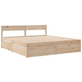 vidaXL Krevet s ladicama i madracem 200 x 200 cm od masivne borovine | shoptok.hr
