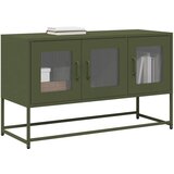 vidaXL TV omarica olivno zelena 100,5x39x60,5 cm Hladno valjano jeklo | Shoptok.si