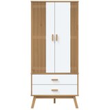  Ormar OLDEN bijelo-smeđi 76,5 x 53 x 172 cm od masivne borovine | shoptok.hr