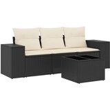  4-dijelni set vrtnih sofa od poliratana s jastucima crni | shoptok.hr