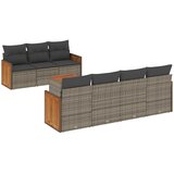  8-dijelni set vrtnih sofa od poliratana s jastucima sivi | shoptok.hr