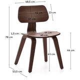 Kave Home Temno rjav jedilni stol v orehovem dekorju Gena – | Shoptok.si
