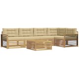 vidaXL Zunanja garnitura za sedenje 6 pcs Bela in bež Poliester, (5000281603) | Shoptok.si