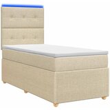  LED okvir za krevet s madracem Krem 90 x 200 cm Tkanina | shoptok.hr