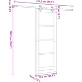 vidaXL Klizna Vrata sa Setom Opreme 73.5x198.5 cm Od Punog Drva Bor | shoptok.hr