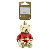  Okrasek za božično drevo Medvedek (Do x Š: 8,5 x 6 cm, Zlata, Rdeča, Plastika) Cene