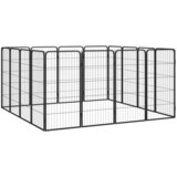  Ograda za pse s 16 panela crna 50 x 100 cm čelik obložen prahom | Eponuda.ba