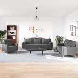  3-dijelni set sofa s ukrasnim jastucima tamnosivi od tkanine | shoptok.hr