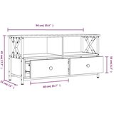 TV omarica dimljeni hrast 90x33x45 cm inženirski les in železo, (20734766) | Shoptok.si