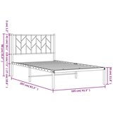 vidaXL Metalni okvir za krevet s uzglavljem crni 100x200 cm | shoptok.hr