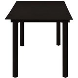  Vrtni blagovaonski stol crni 150 x 80 x 74 cm čelik i staklo | shoptok.hr