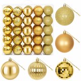  Set božićnih kuglica 50 kom. Zlatno 8 cm Polistiren | shoptok.hr