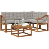  Set vanjskih sofa 5 kom. Prirodna i svijetlo siva | shoptok.hr