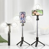 Oem SELFIE STICK MINI - S ODVOJIVIM BLUETOOTH DALJINSKIM UPRAVLJAČEM STATIVOM I 2 LED SVJETLA - P40S-M CRNI | shoptok.hr