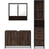 vidaXL 3-dijelni set kupaonskog namještaja boja smeđeg hrasta drveni | shoptok.hr