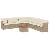 Maison Chic Seti vrtnega pohištva - Vrtna garnitura - Vrtni pohištvo set 10-delna z blazinami bež poli ratan, (21821701) | Shoptok.si