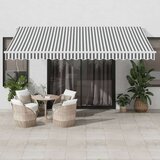 vidaXL Avtomatsko zložljiva tenda z LED antracit in bela 450x300 cm | Shoptok.si